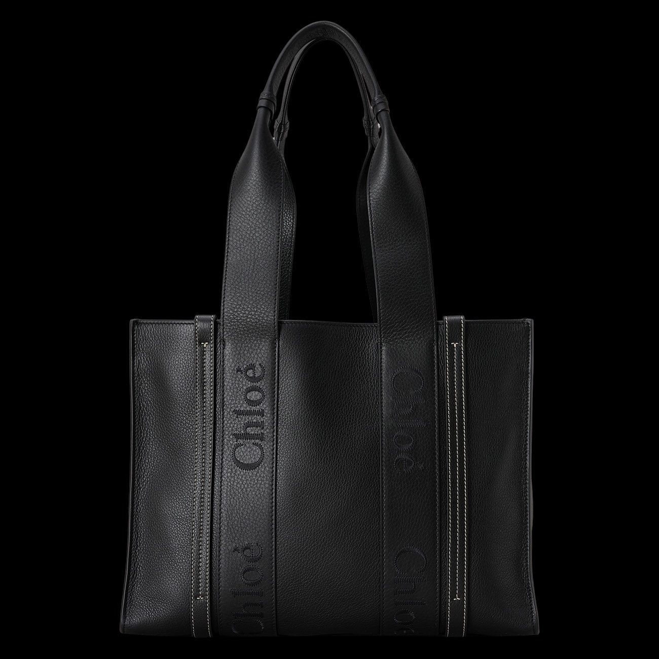 CHLOE(USED)끌로에 레더 우디백 미듐
