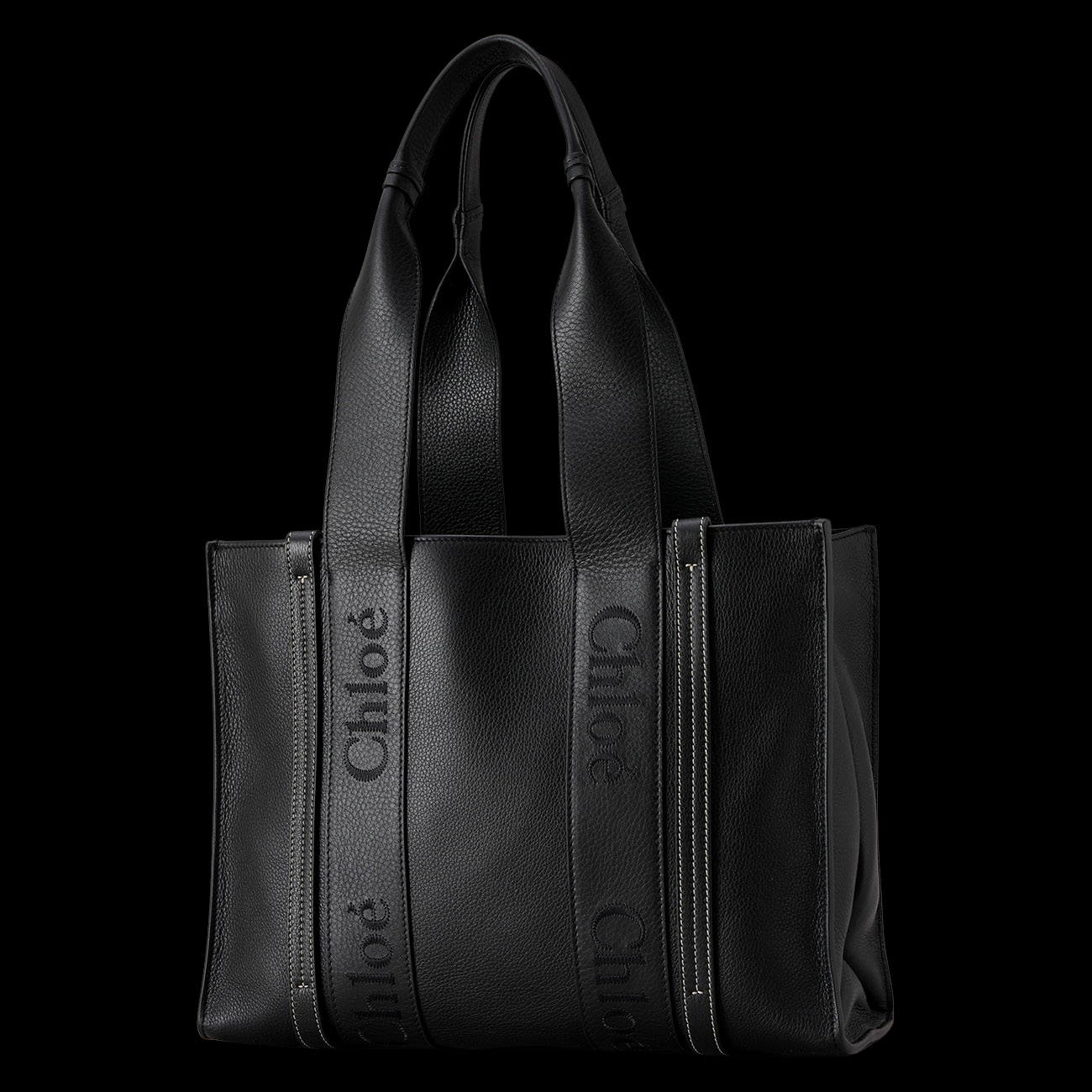 CHLOE(USED)끌로에 레더 우디백 미듐