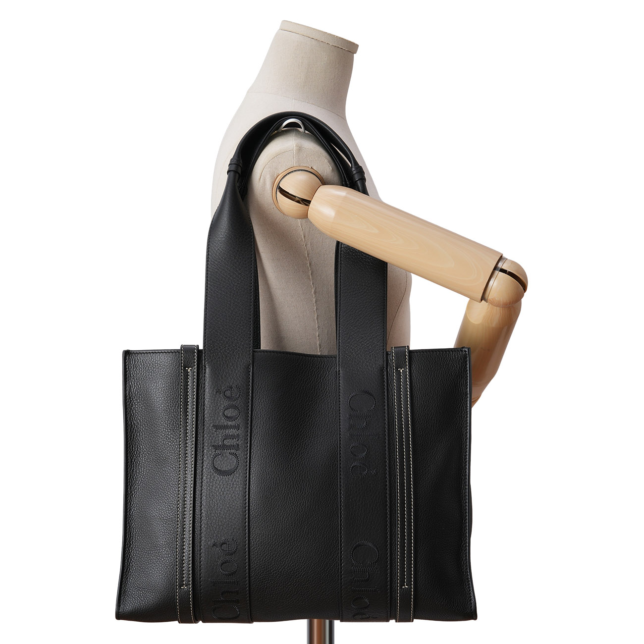 CHLOE(USED)끌로에 레더 우디백 미듐