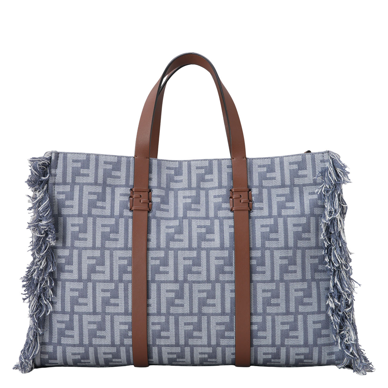 FENDI(USED)펜디 8BH435 서머 FF 자카드 프린지 토트백