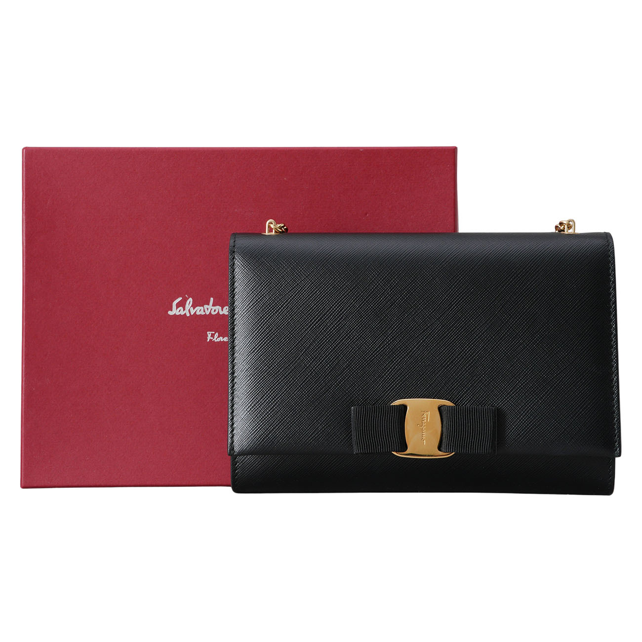 FERRAGAMO(USED)페레가모 바라 지니 미니 체인 크로스백