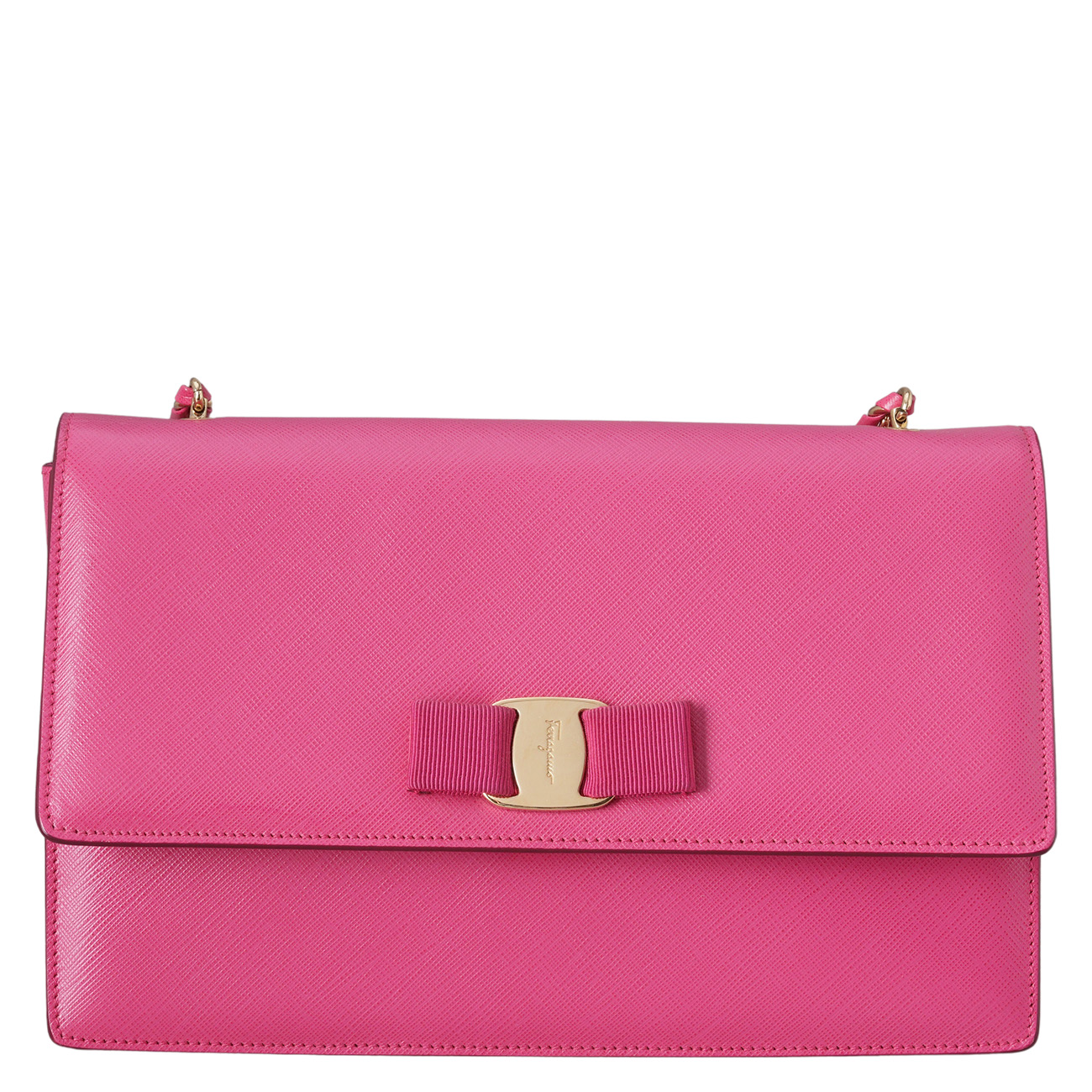 FERRAGAMO(USED)페레가모 지니 금장 체인 크로스백