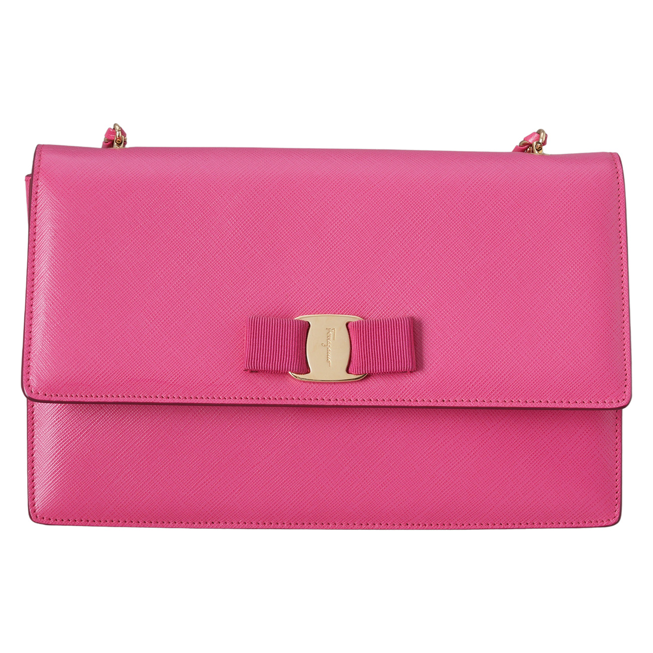 FERRAGAMO(USED)페레가모 지니 금장 체인 크로스백