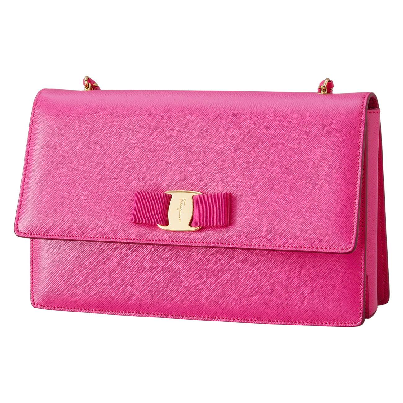 FERRAGAMO(USED)페레가모 지니 금장 체인 크로스백