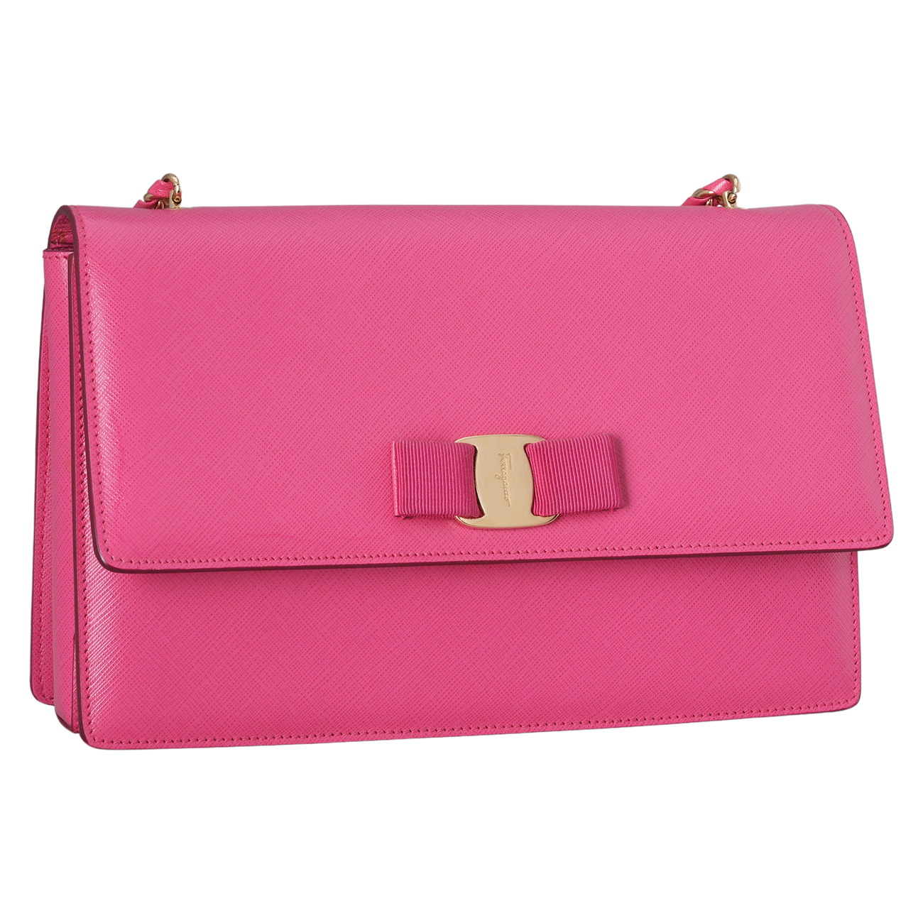 FERRAGAMO(USED)페레가모 지니 금장 체인 크로스백