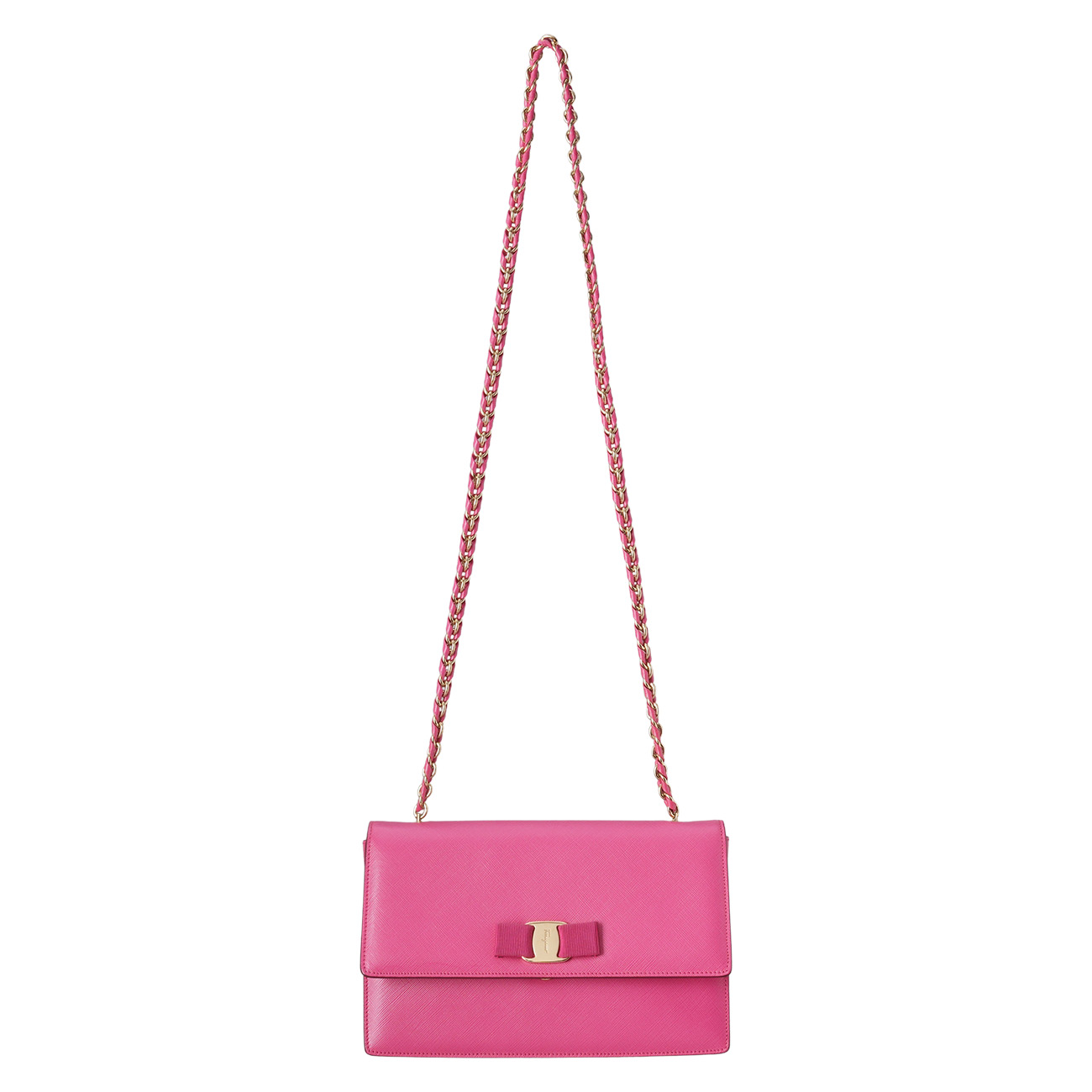 FERRAGAMO(USED)페레가모 지니 금장 체인 크로스백