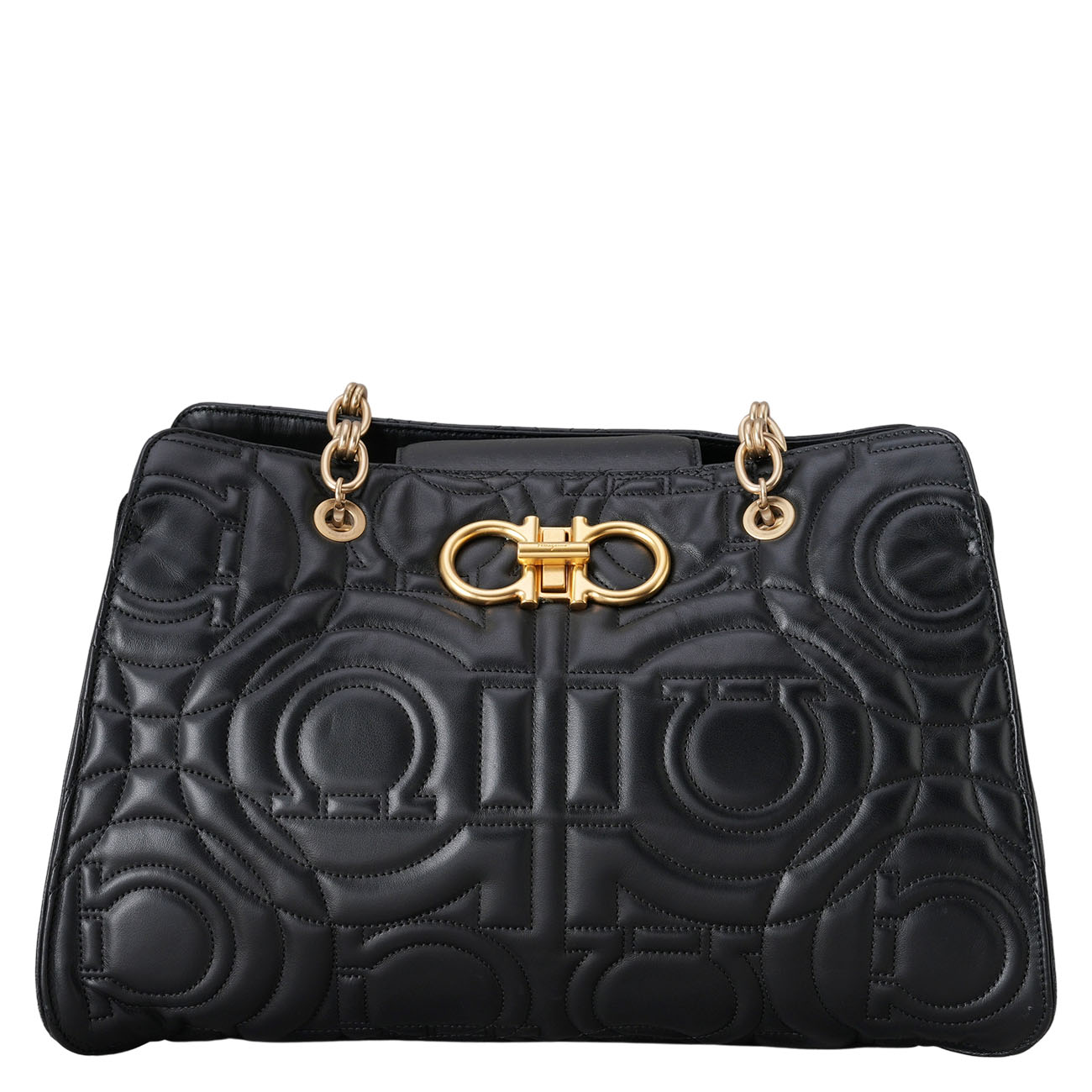FERRAGAMO(USED)페레가모 간치니 퀼팅 체인 숄더백