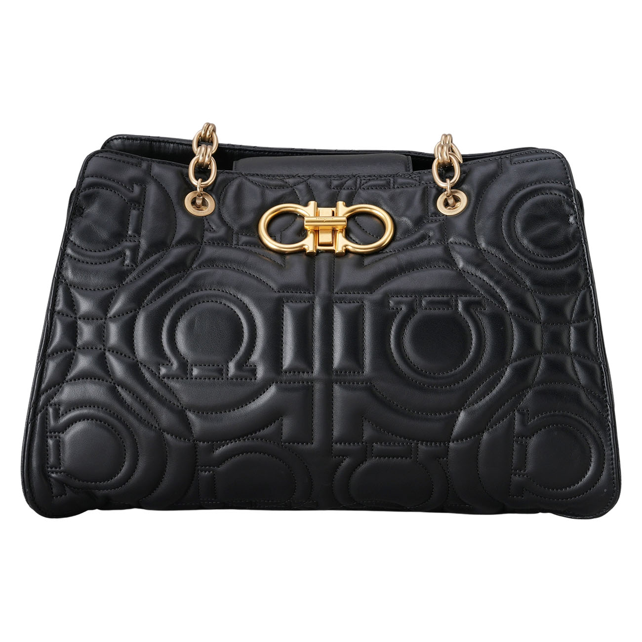 FERRAGAMO(USED)페레가모 간치니 퀼팅 체인 숄더백