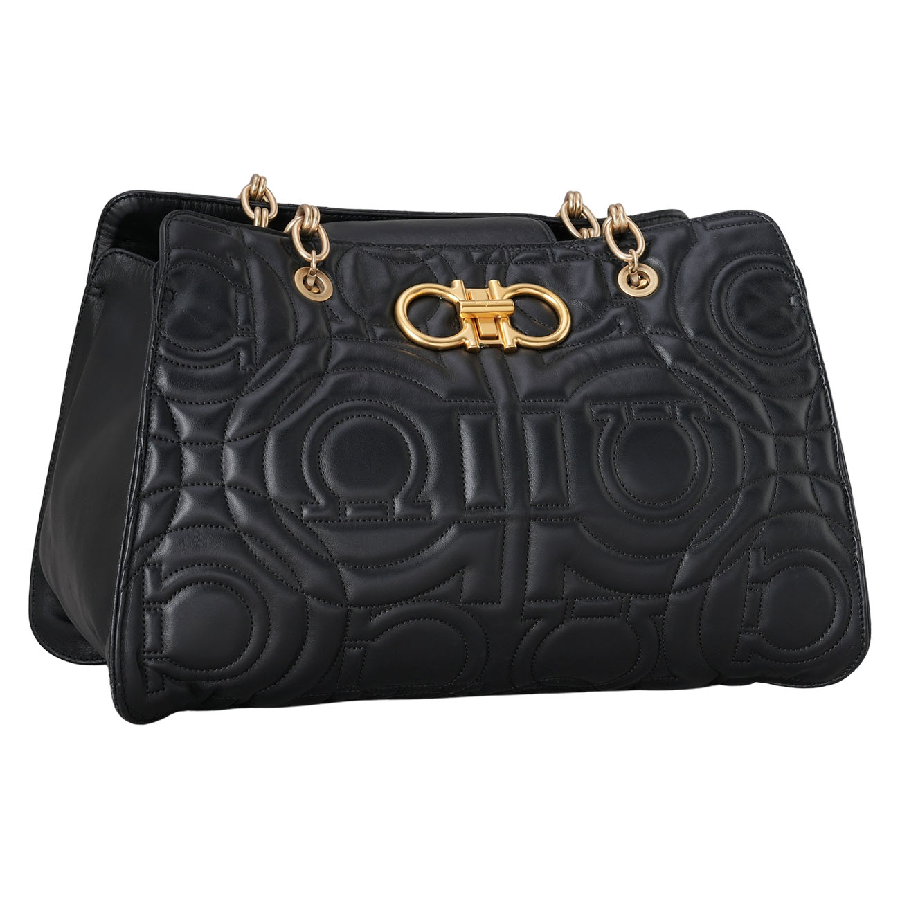 FERRAGAMO(USED)페레가모 간치니 퀼팅 체인 숄더백