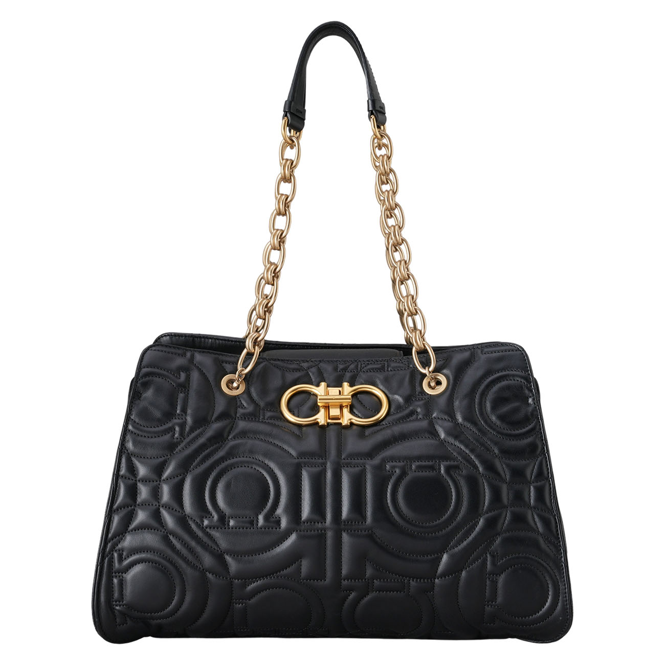 FERRAGAMO(USED)페레가모 간치니 퀼팅 체인 숄더백