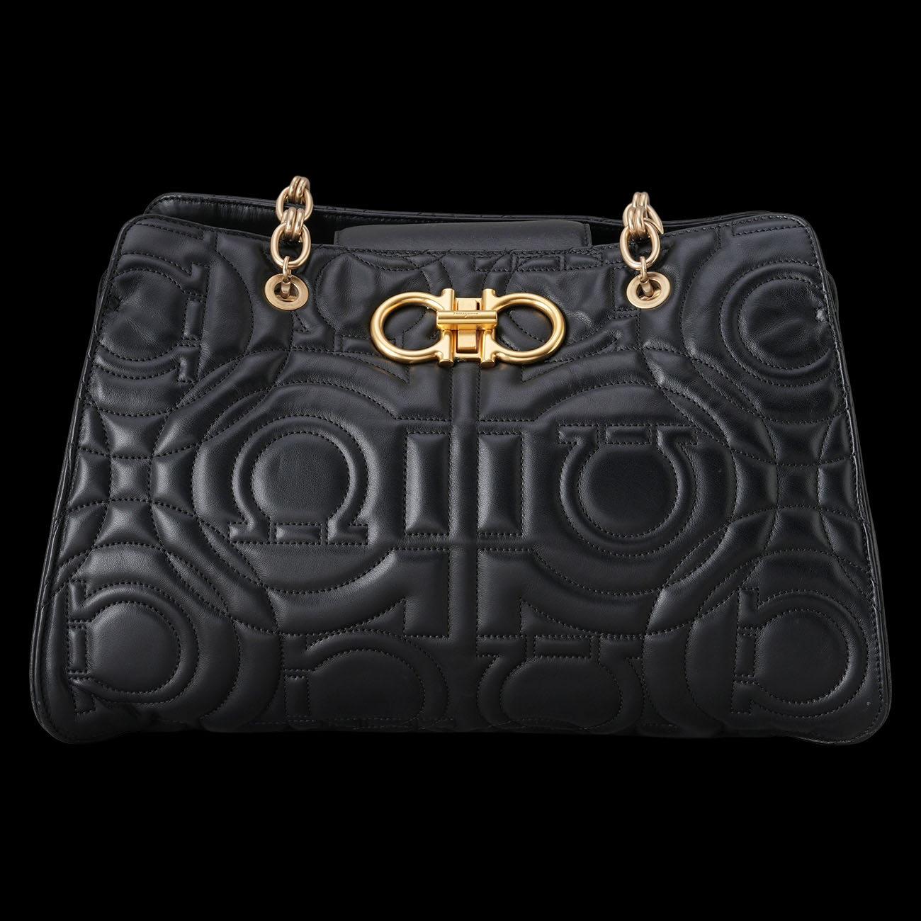 FERRAGAMO(USED)페레가모 간치니 퀼팅 체인 숄더백