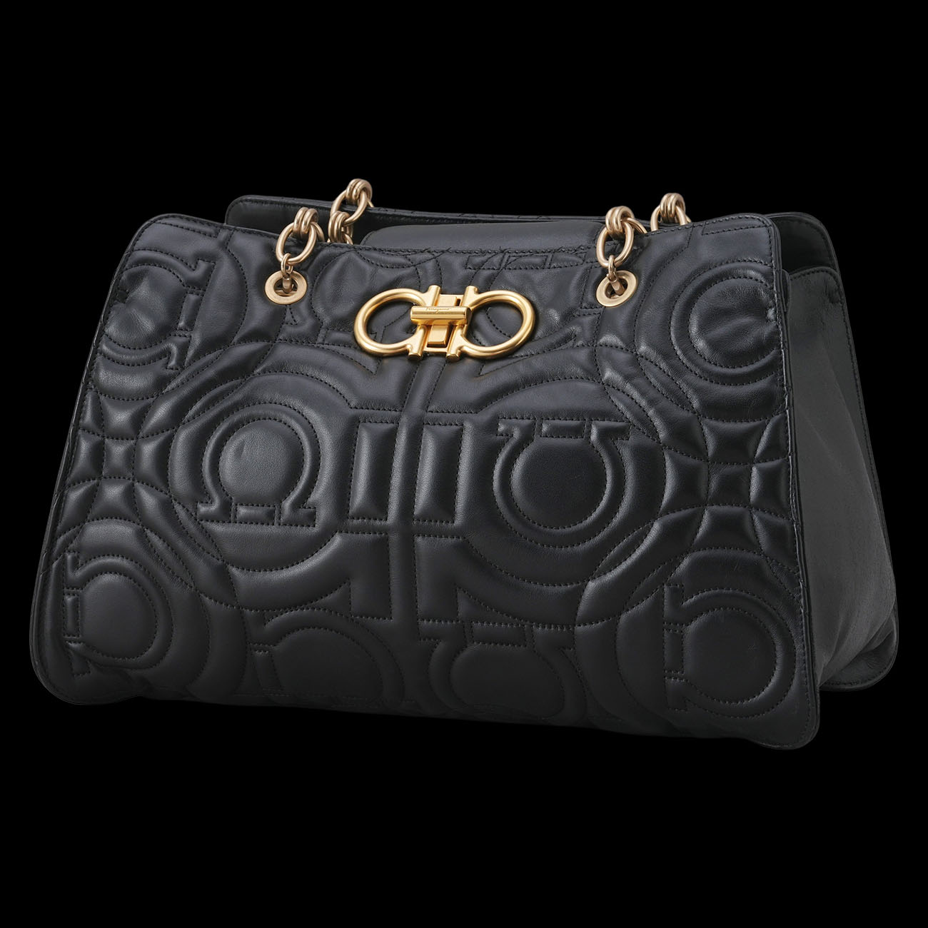 FERRAGAMO(USED)페레가모 간치니 퀼팅 체인 숄더백