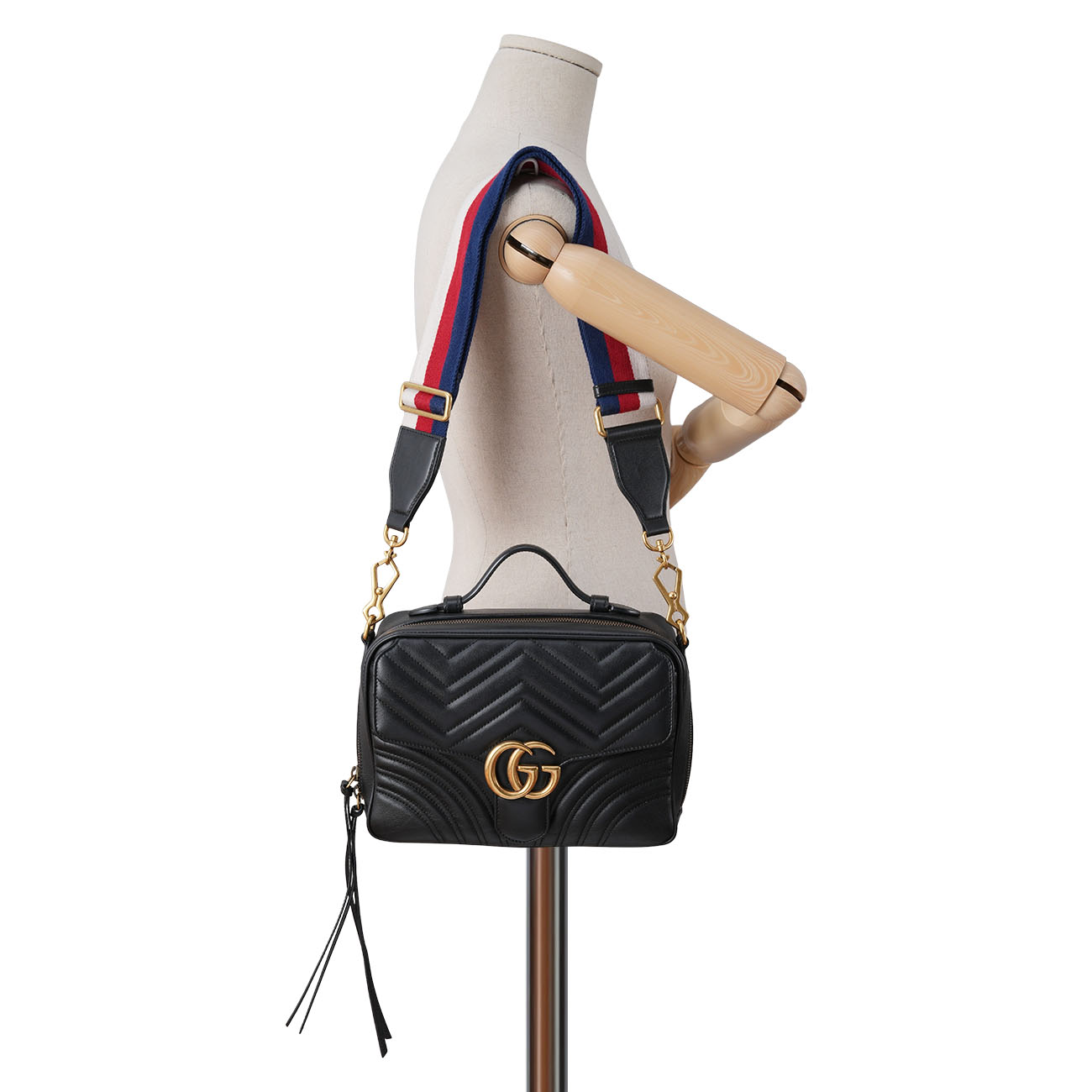 GUCCI(USED)구찌 498100 GG 마몽트 마틀라세 탑핸들 크로스백