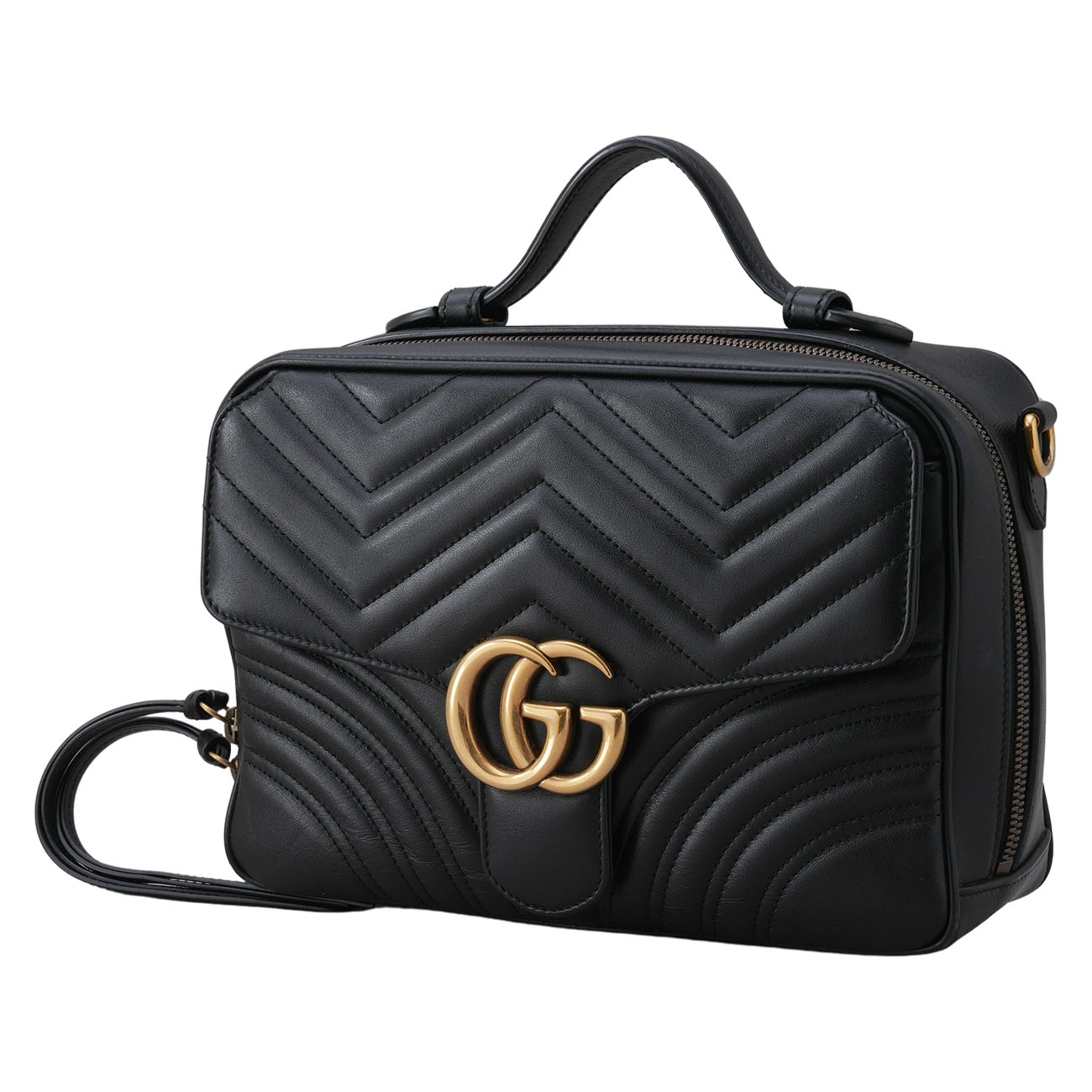 GUCCI(USED)구찌 498100 GG 마몽트 마틀라세 탑핸들 크로스백