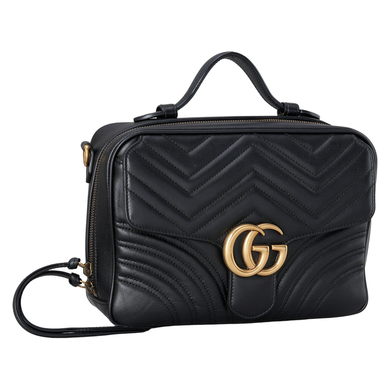 GUCCI(USED)구찌 498100 GG 마몽트 마틀라세 탑핸들 크로스백