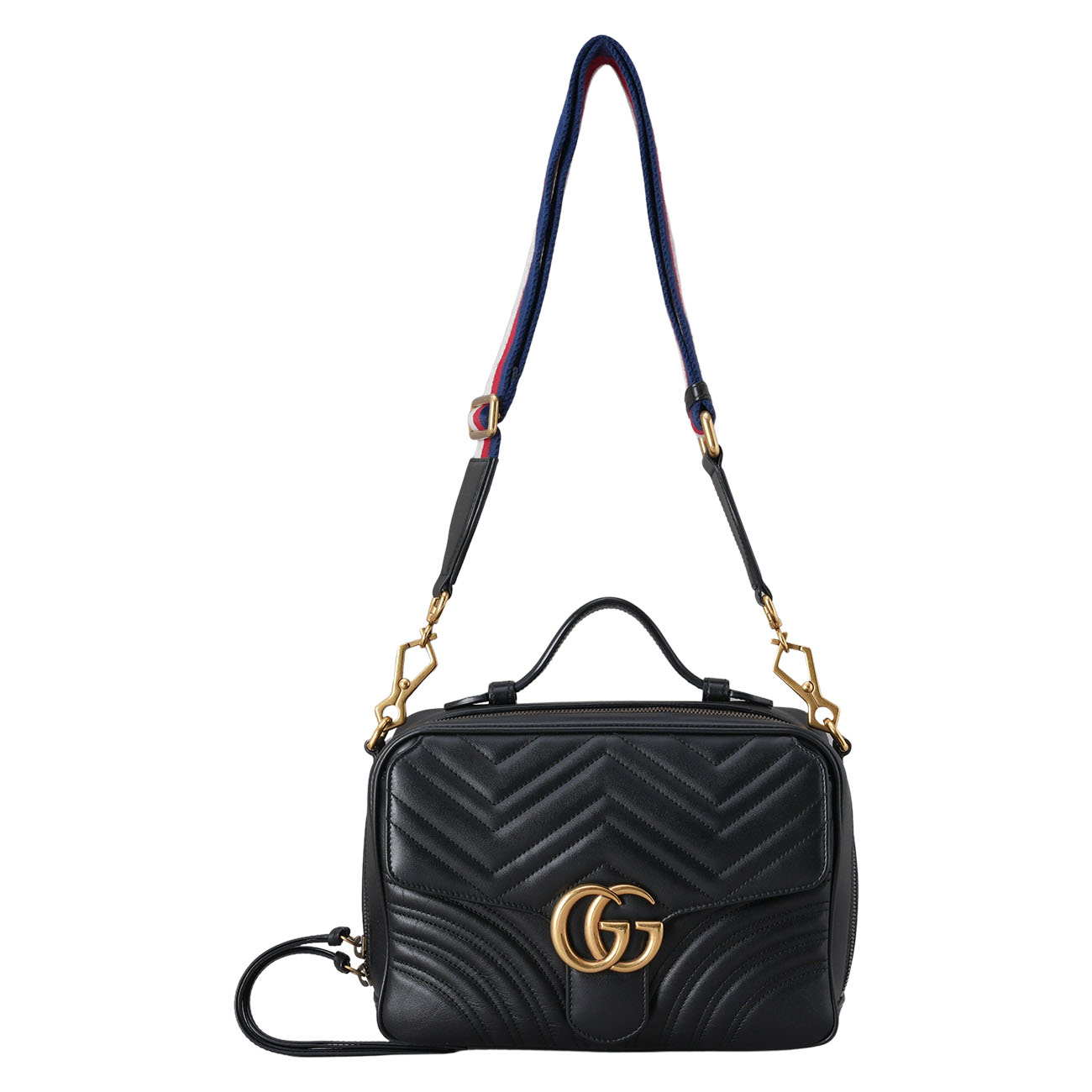 GUCCI(USED)구찌 498100 GG 마몽트 마틀라세 탑핸들 크로스백