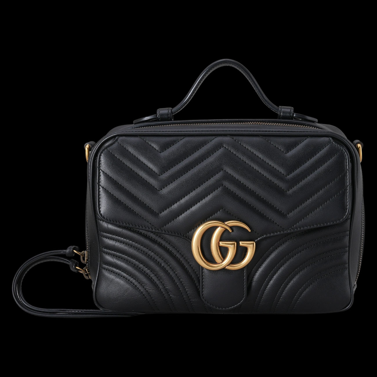 GUCCI(USED)구찌 498100 GG 마몽트 마틀라세 탑핸들 크로스백