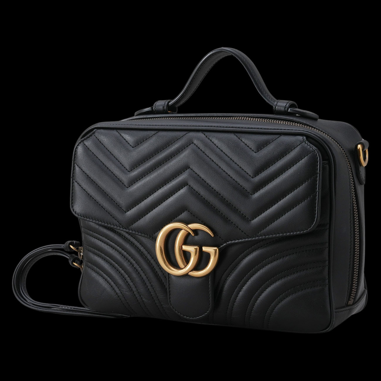 GUCCI(USED)구찌 498100 GG 마몽트 마틀라세 탑핸들 크로스백