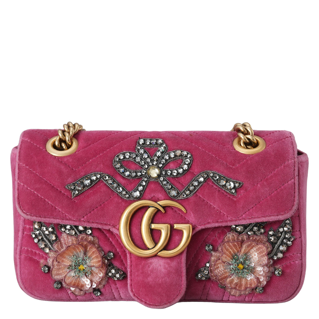 GUCCI(USED)구찌 446744 마트라세 벨벳 숄더백