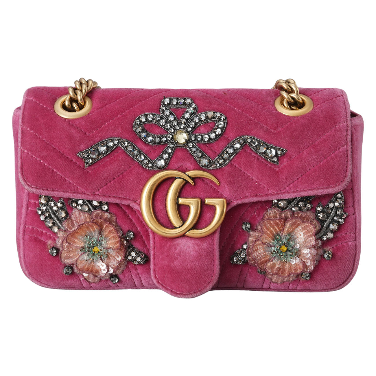 GUCCI(USED)구찌 446744 마트라세 벨벳 숄더백