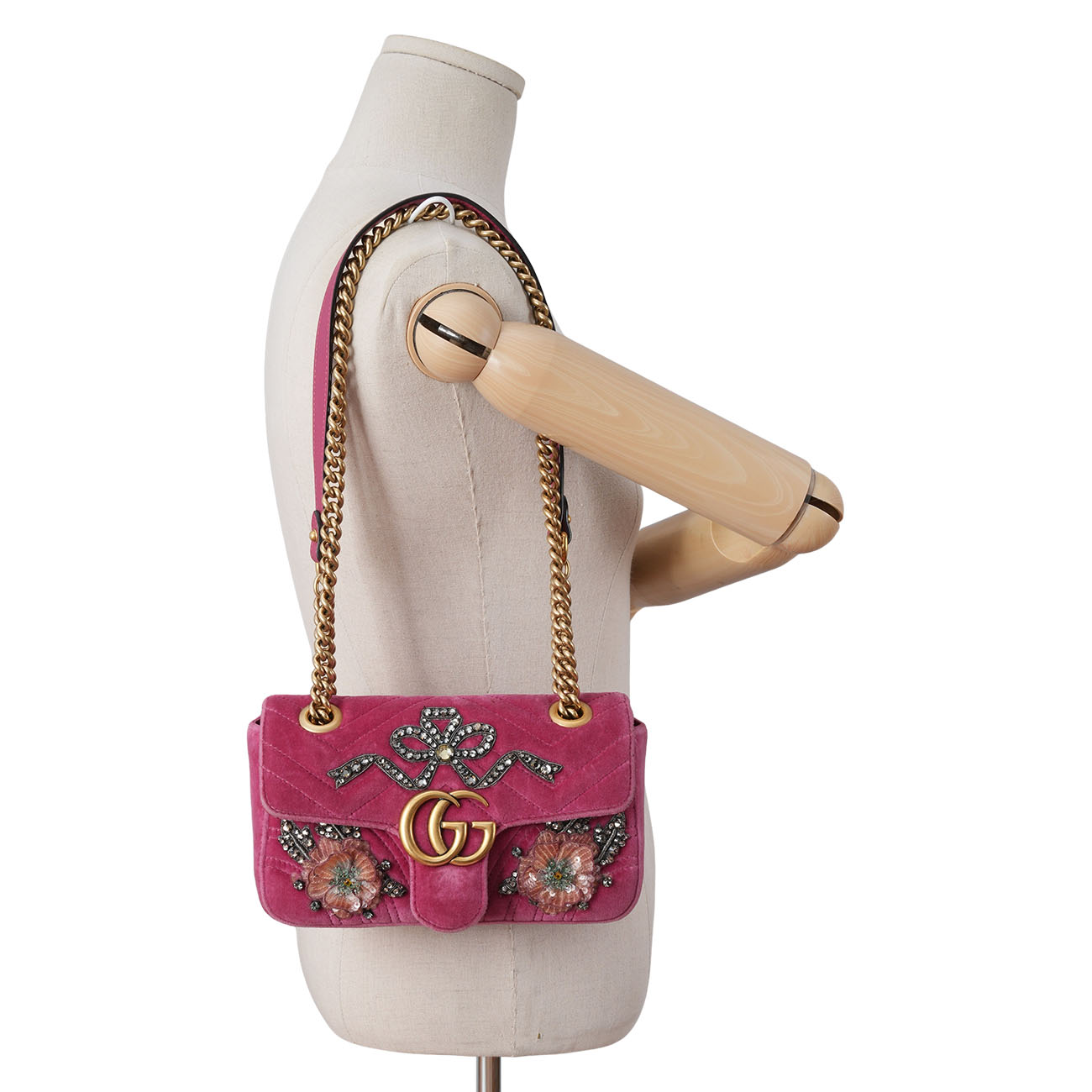 GUCCI(USED)구찌 446744 마트라세 벨벳 숄더백