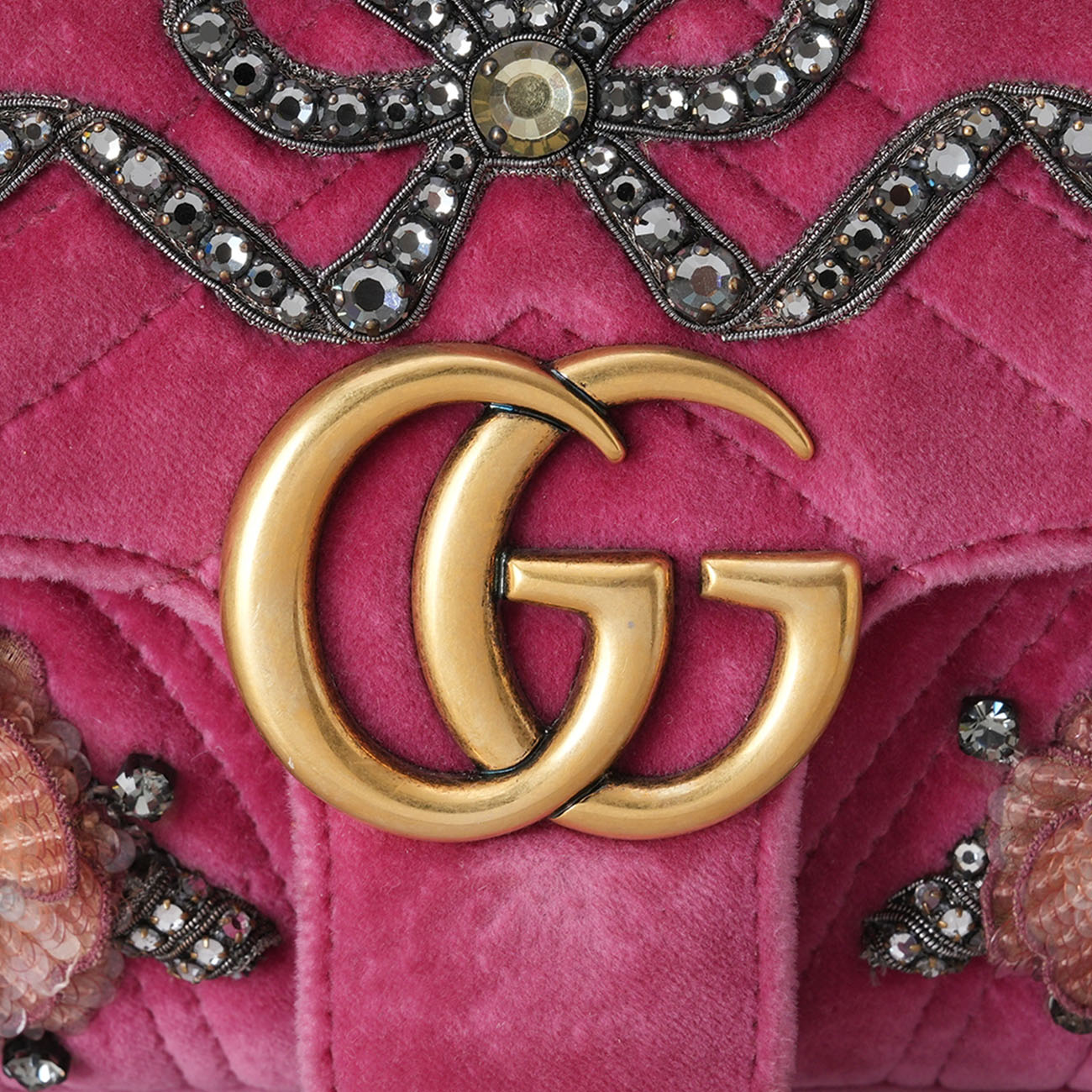 GUCCI(USED)구찌 446744 마트라세 벨벳 숄더백