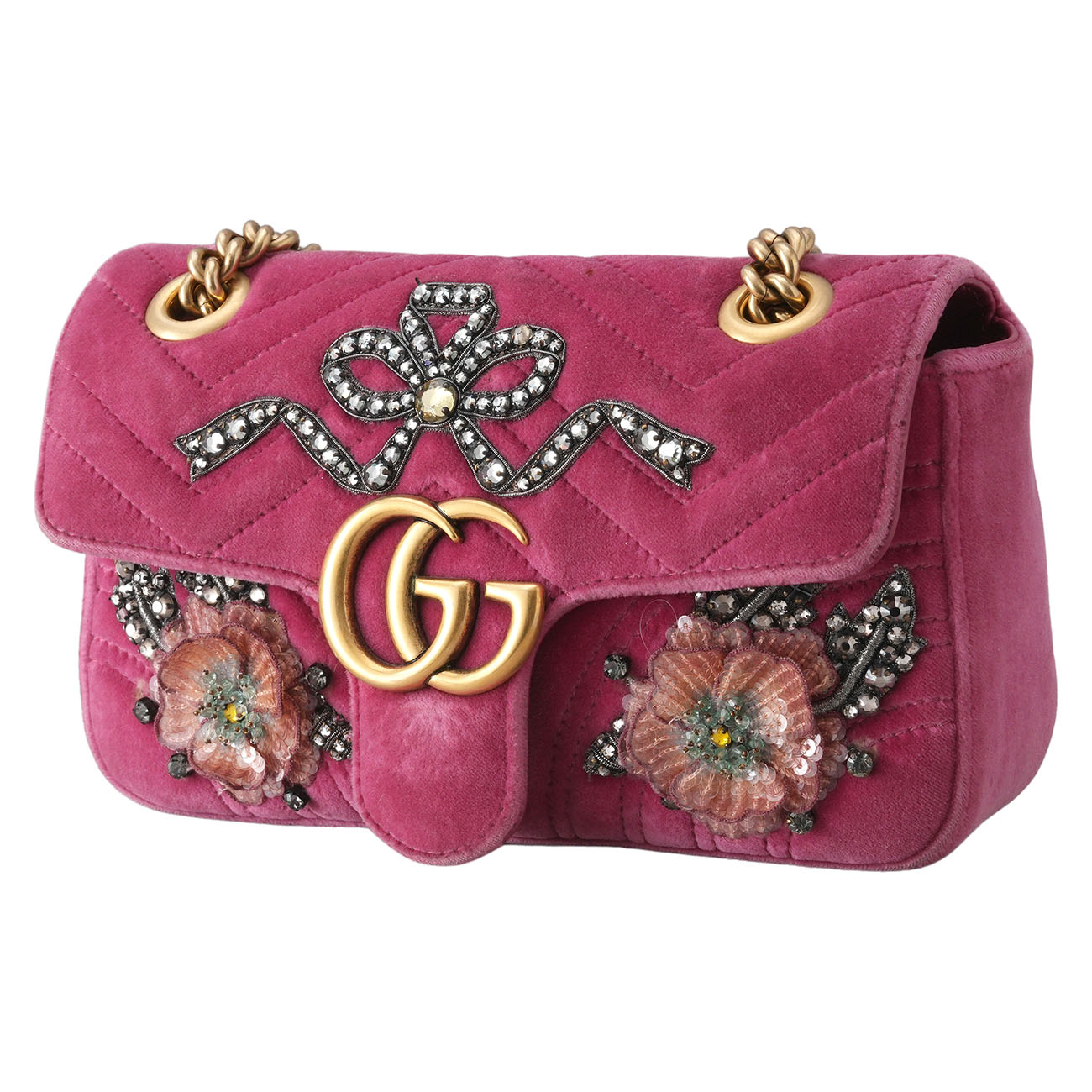 GUCCI(USED)구찌 446744 마트라세 벨벳 숄더백