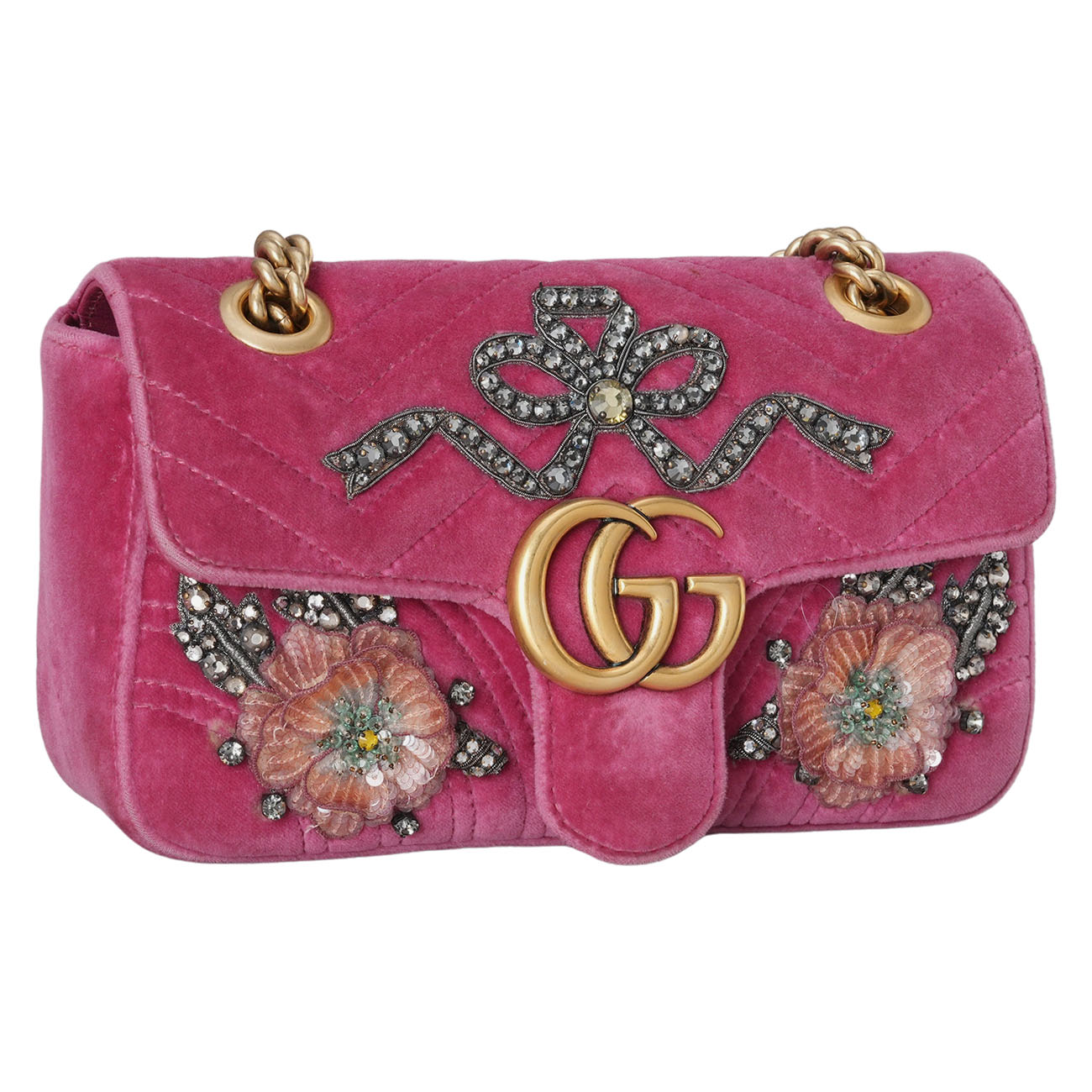 GUCCI(USED)구찌 446744 마트라세 벨벳 숄더백