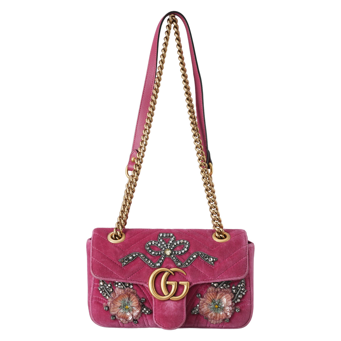 GUCCI(USED)구찌 446744 마트라세 벨벳 숄더백