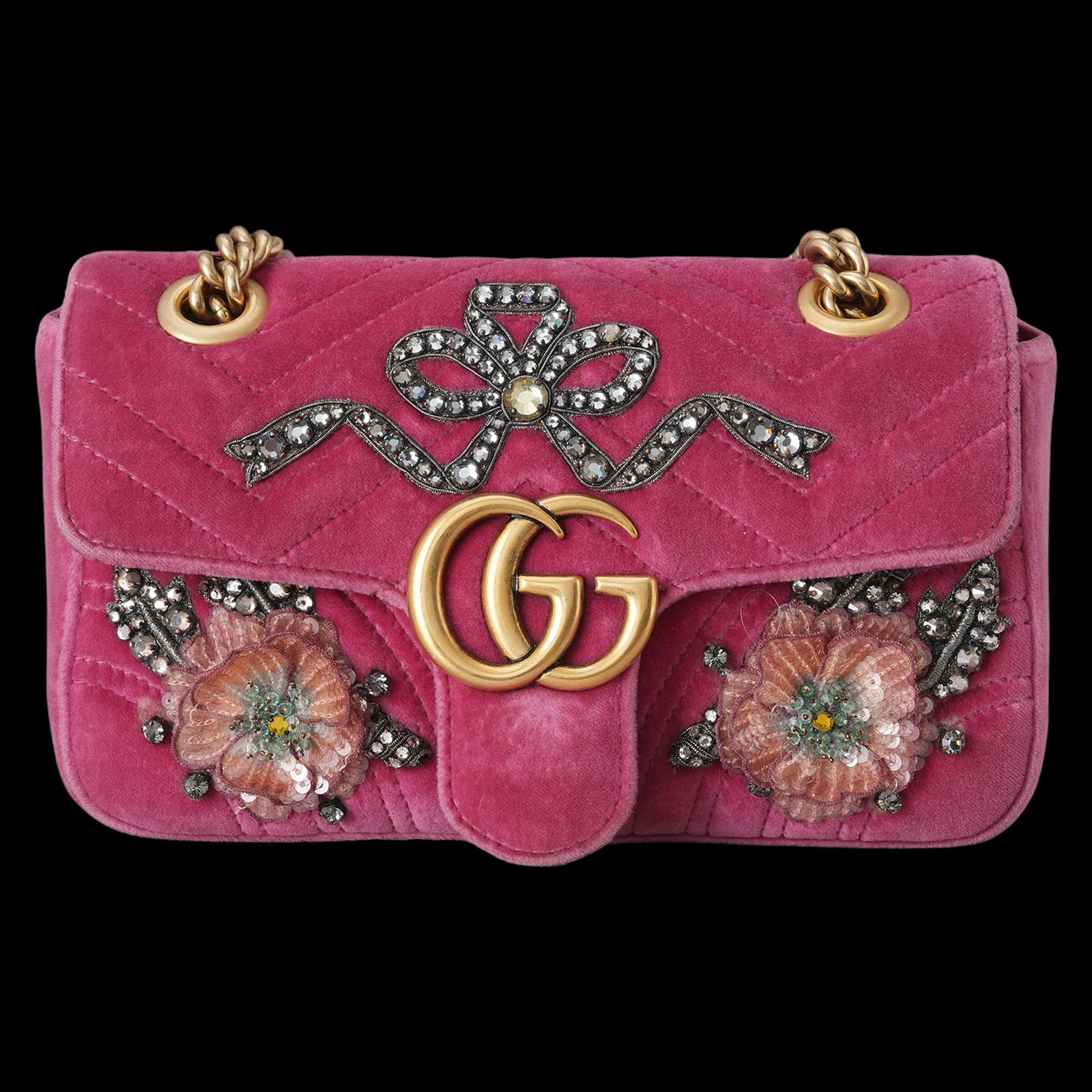 GUCCI(USED)구찌 446744 마트라세 벨벳 숄더백