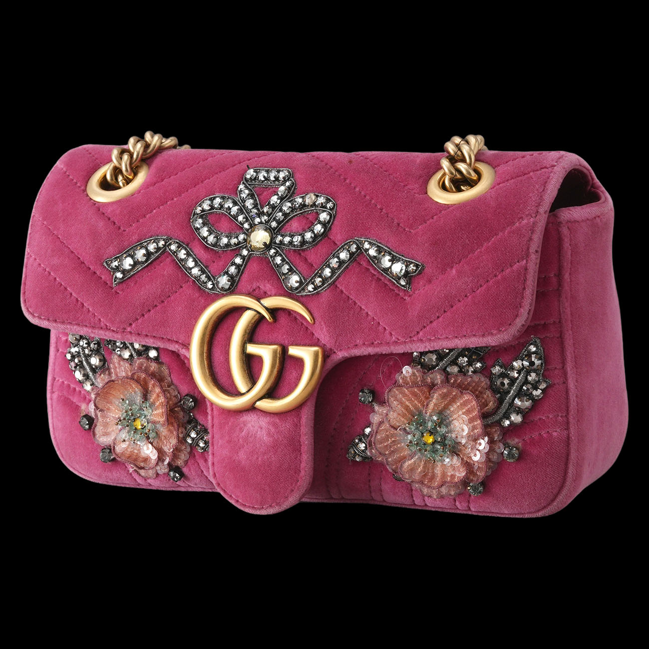 GUCCI(USED)구찌 446744 마트라세 벨벳 숄더백