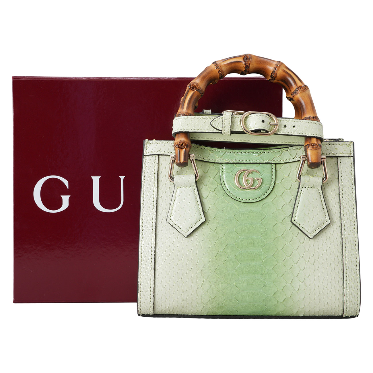 GUCCI(USED)구찌 702732 파이톤 다이애나 미니 토트백