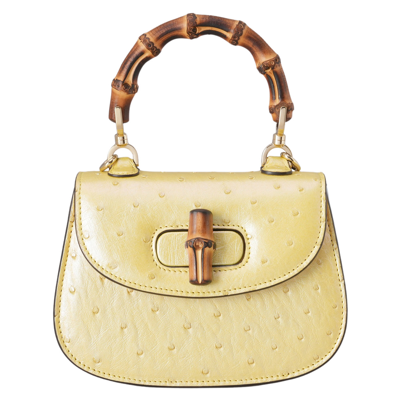 GUCCI(USED)구찌 686864 오스트리치 뱀부 1947 탑핸들 숄더백