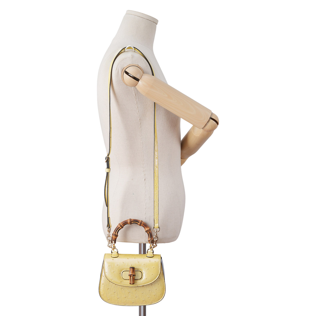 GUCCI(USED)구찌 686864 오스트리치 뱀부 1947 탑핸들 숄더백