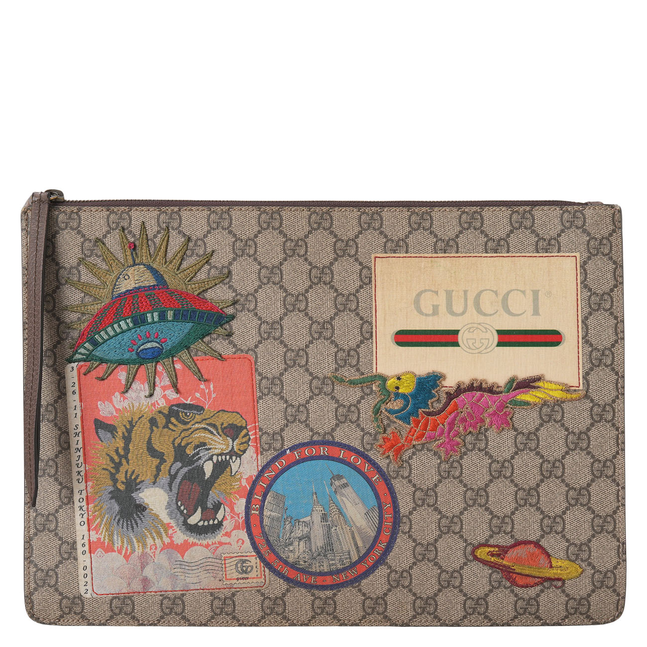 GUCCI(USED)구찌 474083 GG수프림 멀티패치 클러치(숄더백)