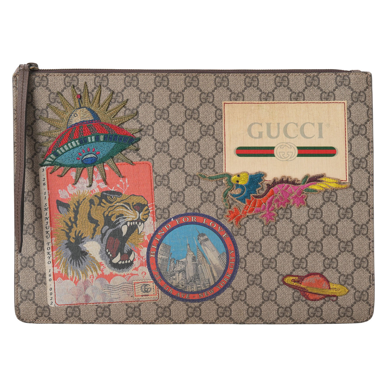 GUCCI(USED)구찌 474083 GG수프림 멀티패치 클러치(숄더백)