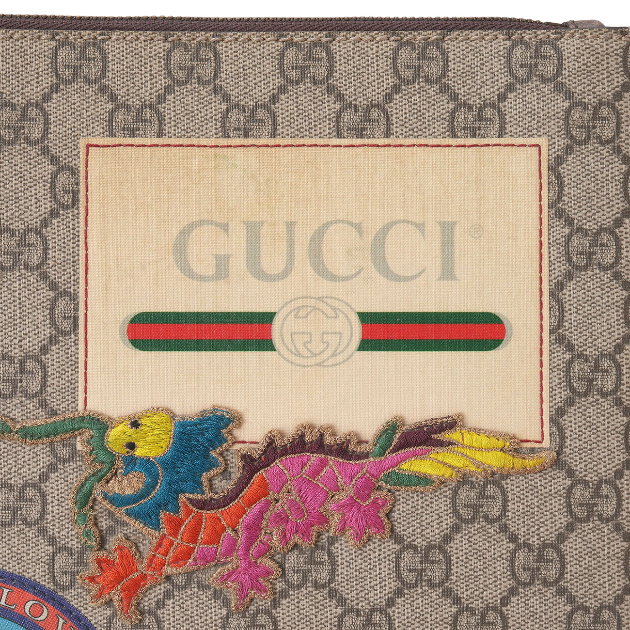 GUCCI(USED)구찌 474083 GG수프림 멀티패치 클러치(숄더백)