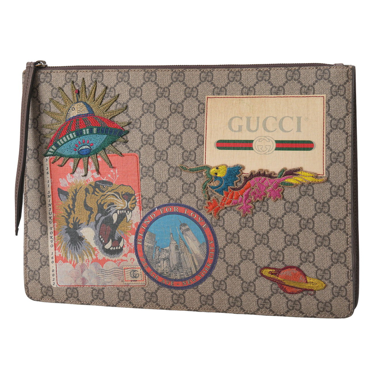 GUCCI(USED)구찌 474083 GG수프림 멀티패치 클러치(숄더백)