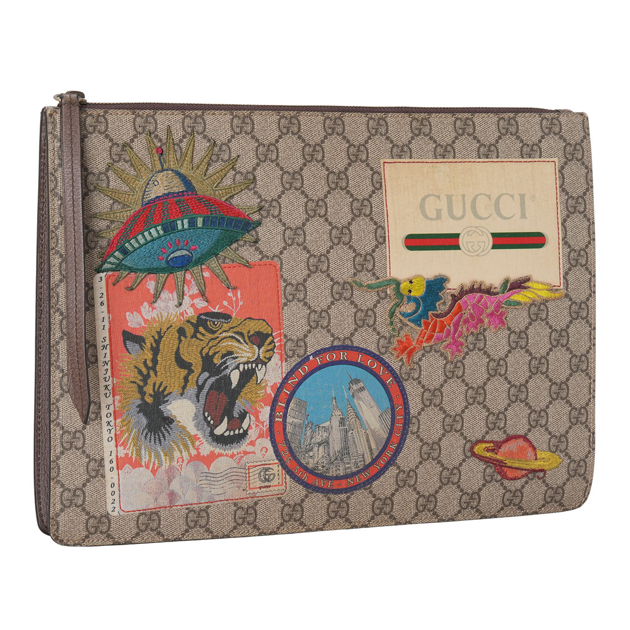 GUCCI(USED)구찌 474083 GG수프림 멀티패치 클러치(숄더백)