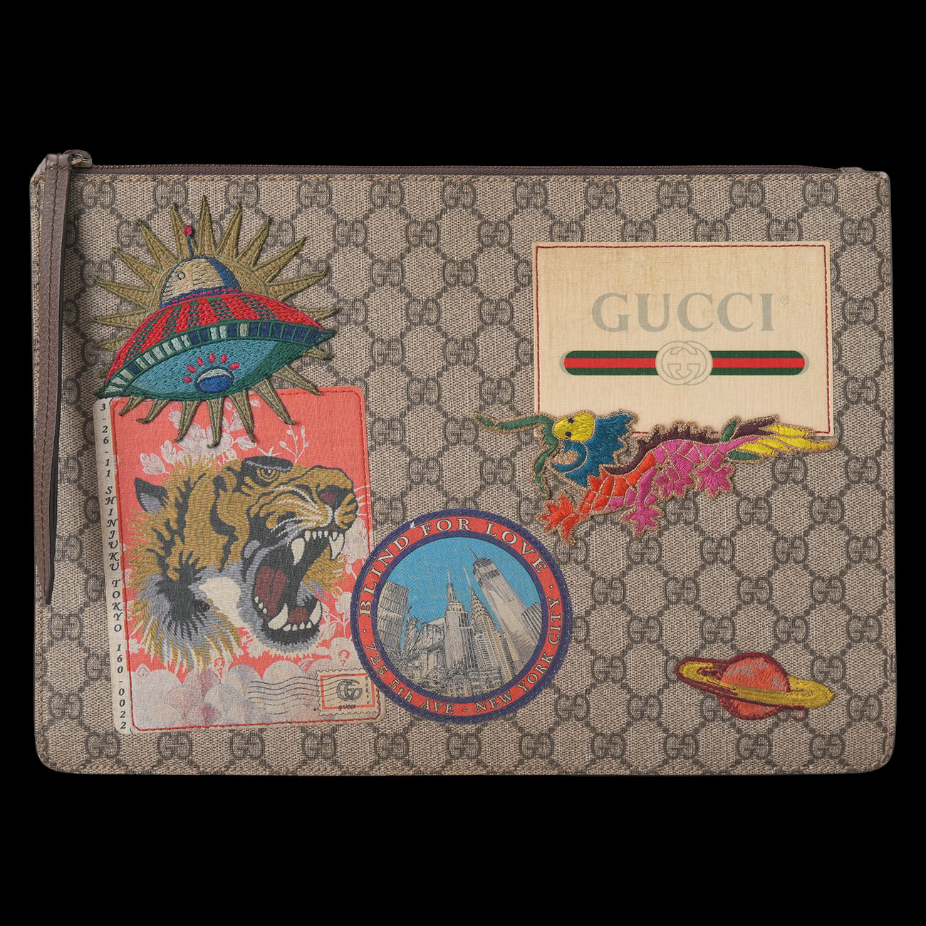 GUCCI(USED)구찌 474083 GG수프림 멀티패치 클러치(숄더백)