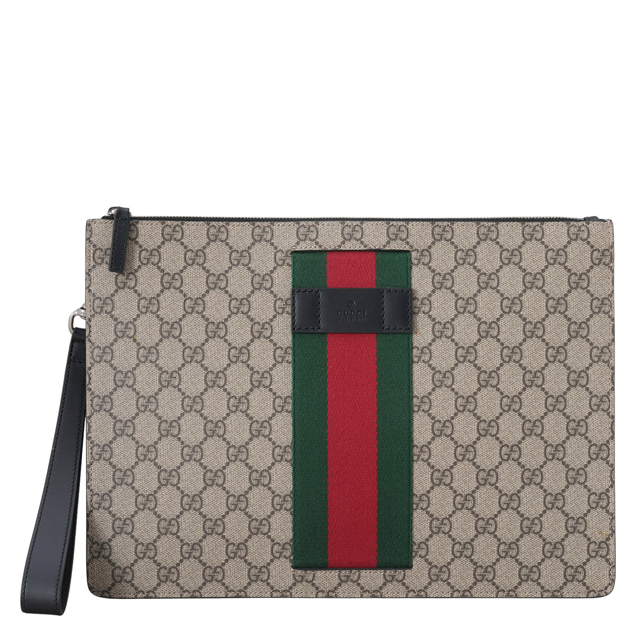 GUCCI(USED)구찌 433665 GG 수프림 삼선 스트랩 클러치