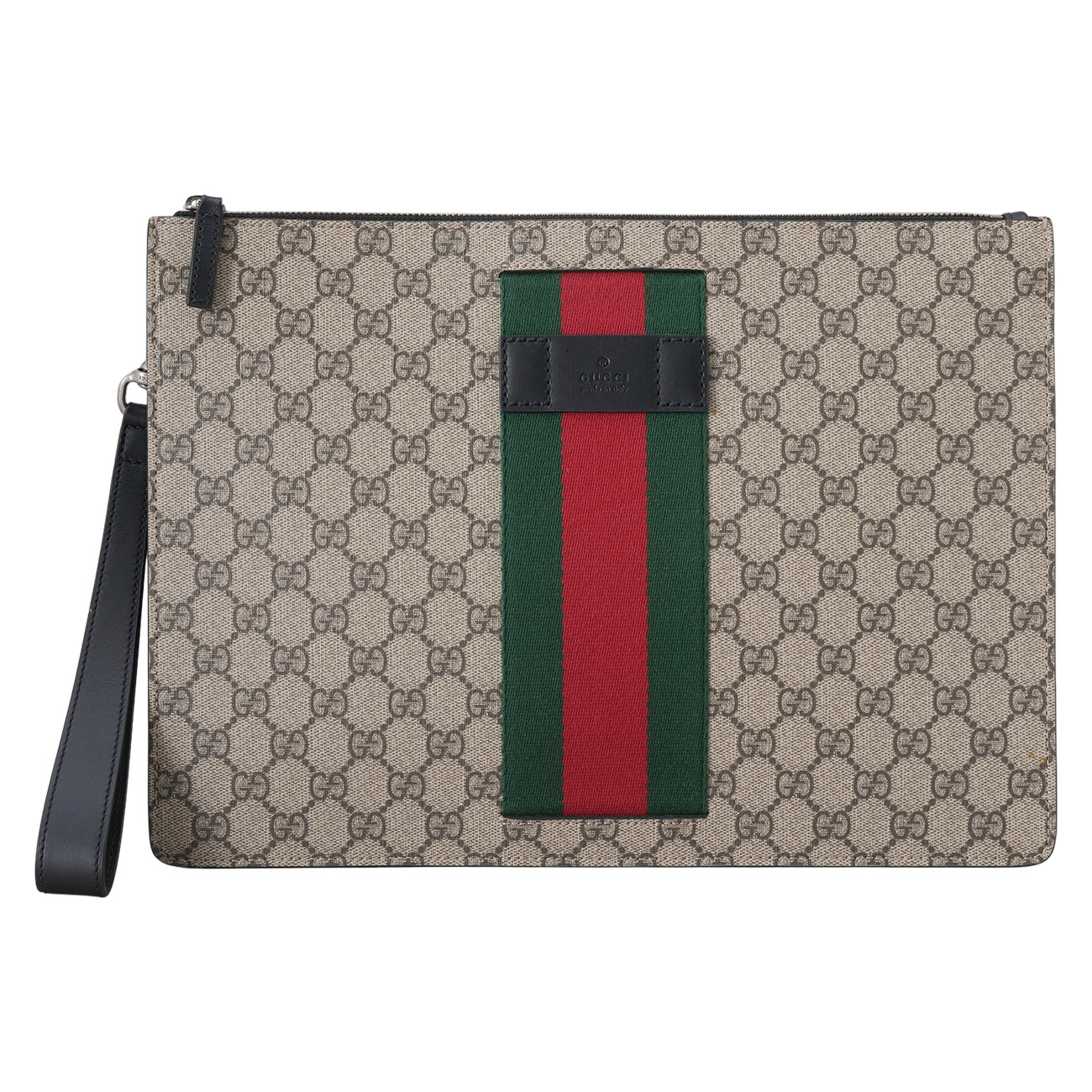 GUCCI(USED)구찌 433665 GG 수프림 삼선 스트랩 클러치