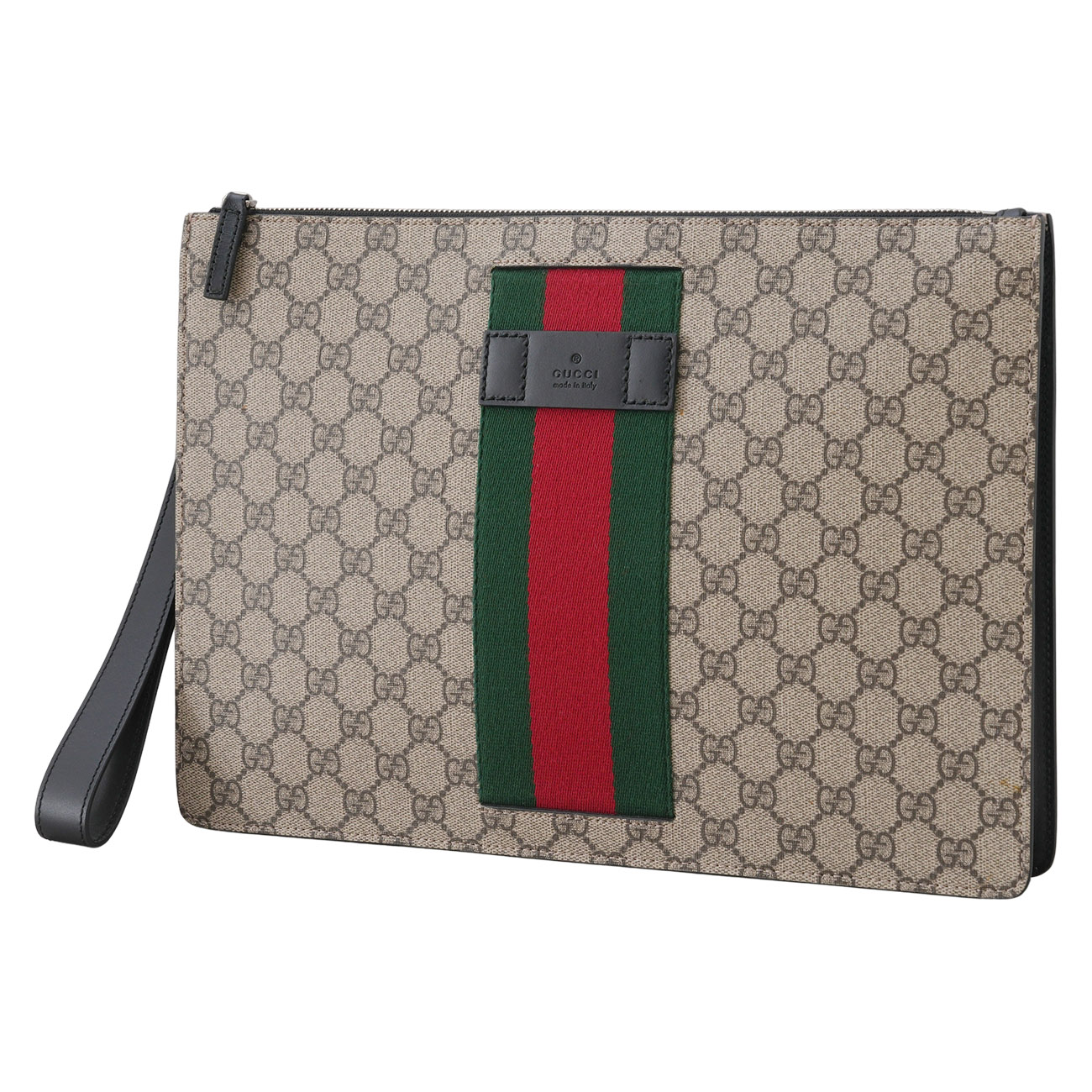 GUCCI(USED)구찌 433665 GG 수프림 삼선 스트랩 클러치