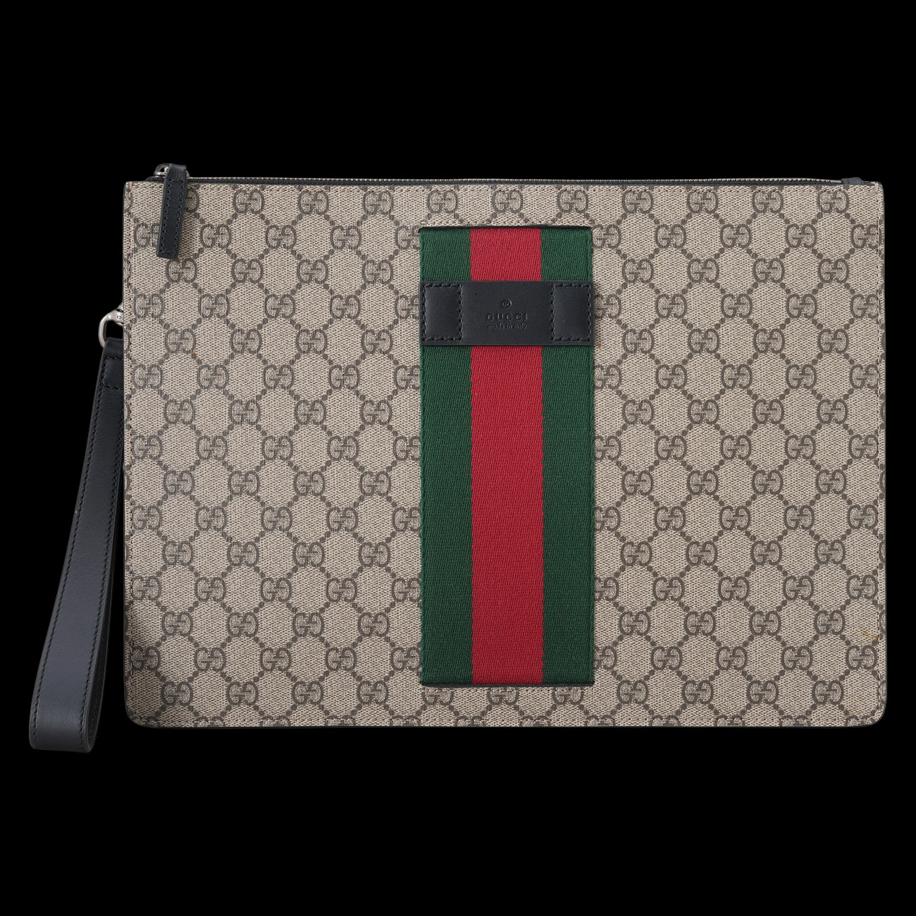 GUCCI(USED)구찌 433665 GG 수프림 삼선 스트랩 클러치