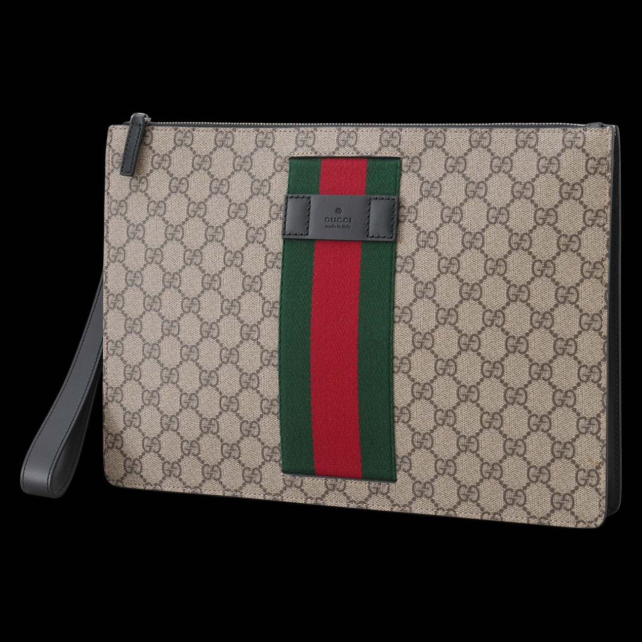 GUCCI(USED)구찌 433665 GG 수프림 삼선 스트랩 클러치