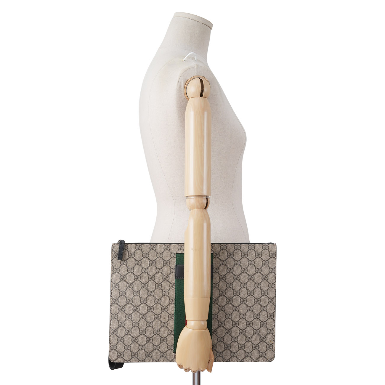GUCCI(USED)구찌 433665 GG 수프림 삼선 스트랩 클러치