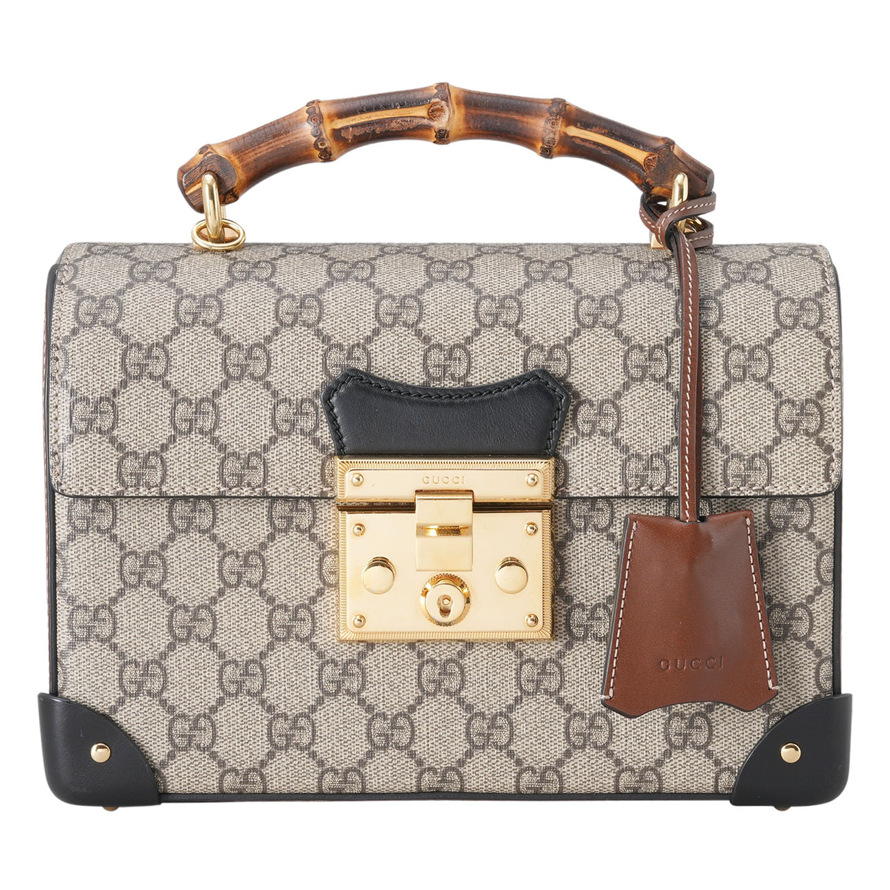 GUCCI(USED)구찌 603221 패드락 뱀부 탑핸들 숄더백