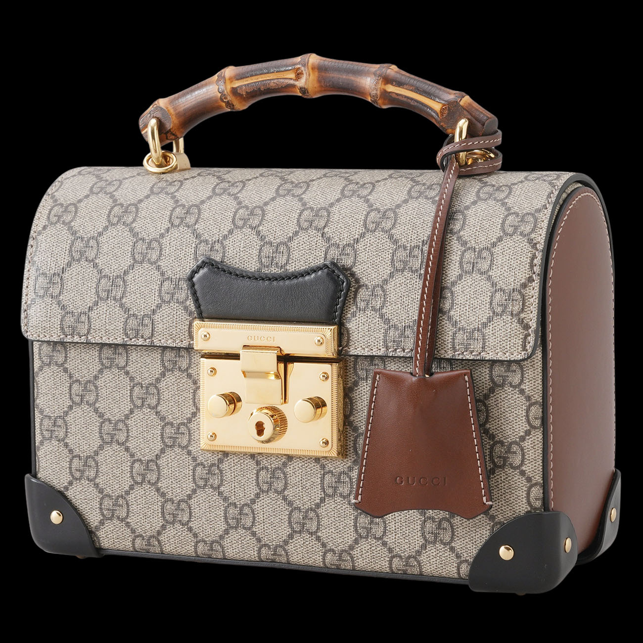 GUCCI(USED)구찌 603221 패드락 뱀부 탑핸들 숄더백