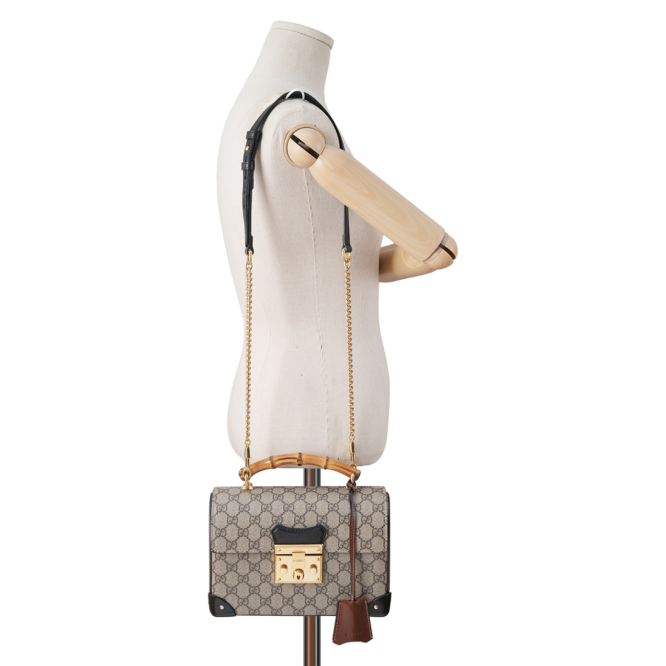 GUCCI(USED)구찌 603221 패드락 뱀부 탑핸들 숄더백