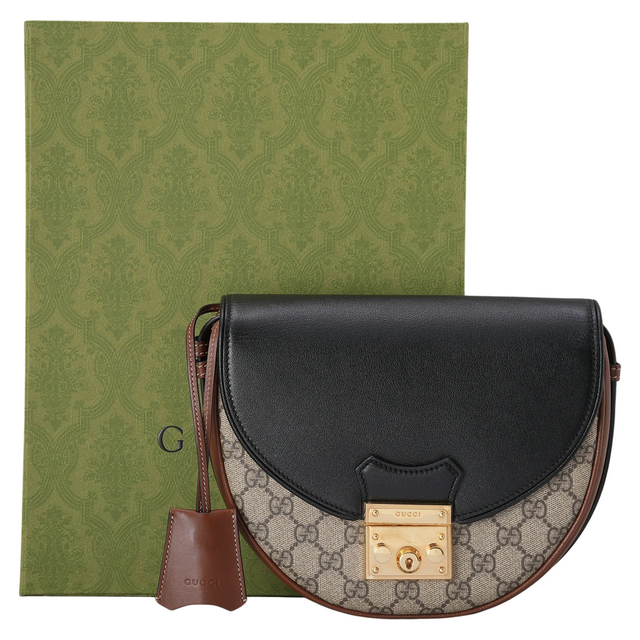 GUCCI(USED)구찌 644524 GG수프림 패드릭 하프문 숄더백